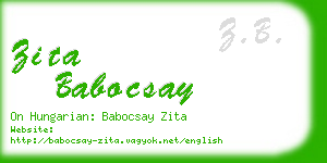 zita babocsay business card